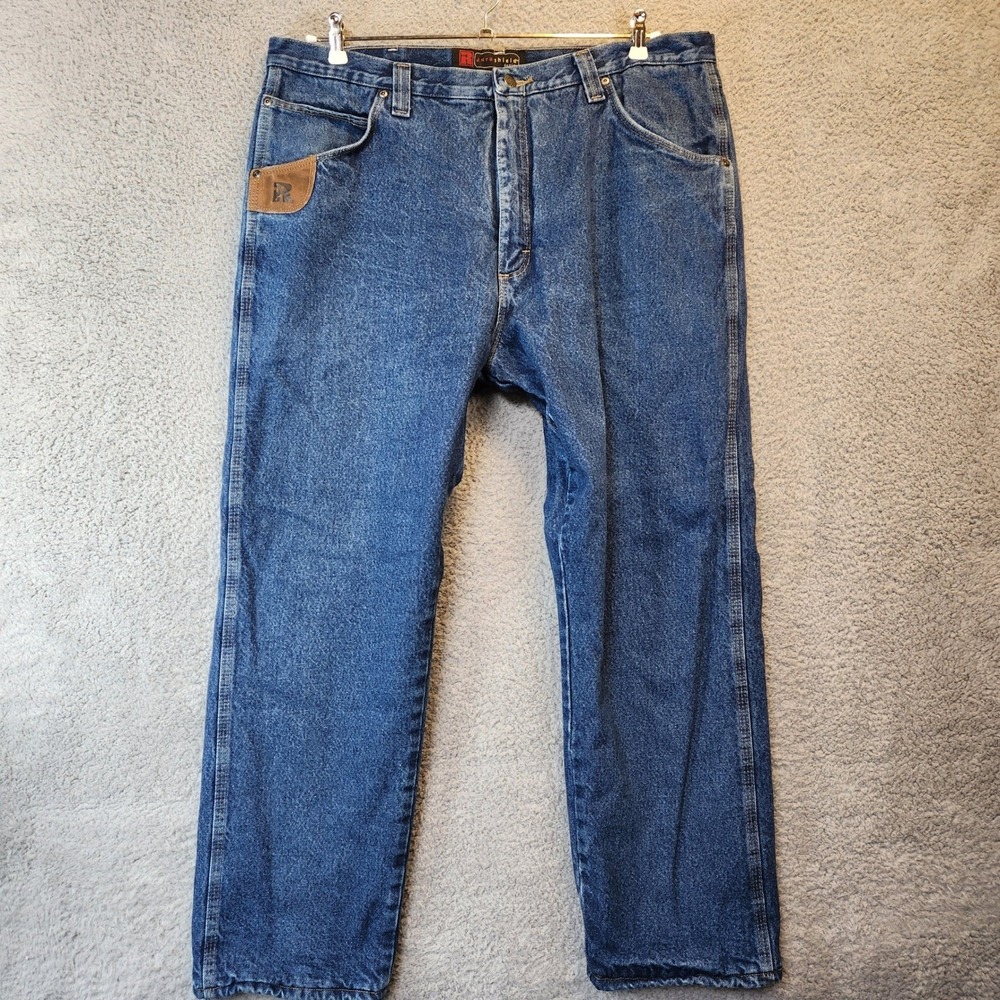 Wrangler Durashield Jeans Mens 40x30 (Fits 39x29) Medium Wash Straight Leg